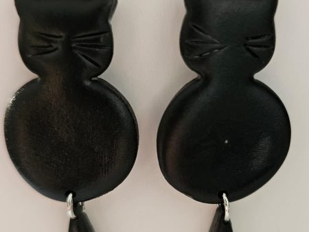 Pendientes de bisuteria de gatito negro Sale