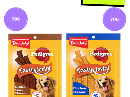 Pedigree Grilled Liver and Chicken & Liver Flavour Tasty Jerky Dog Treat Combo For Cheap