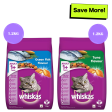 Whiskas Ocean Fish and Tuna Flavour Adult Cat Dry Food Combo Hot on Sale