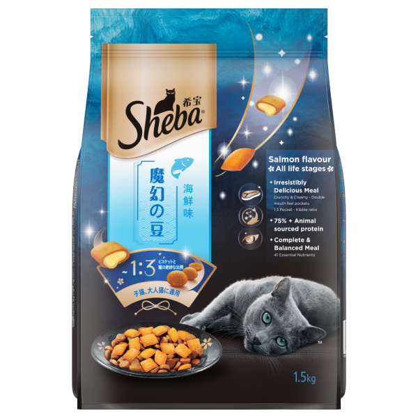 Sheba Salmon Flavour and Chicken Flavour Irresistible All Life Stage Cat Dry Food Combo on Sale