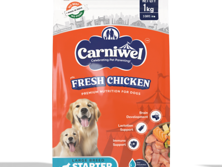 Carniwel Fresh Chicken Kibble Large Breed Starter Dog Dry Food For Discount