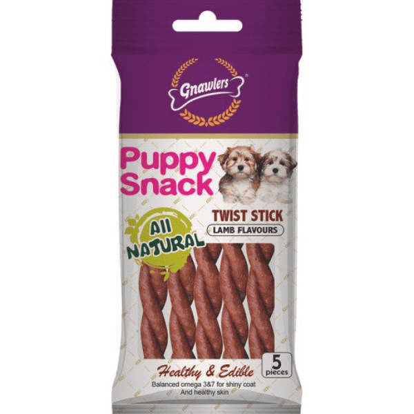 Gnawlers Puppy Snack Strip Chicken and Twist Stick Lamb Flavoured Dog Treats Combo Cheap