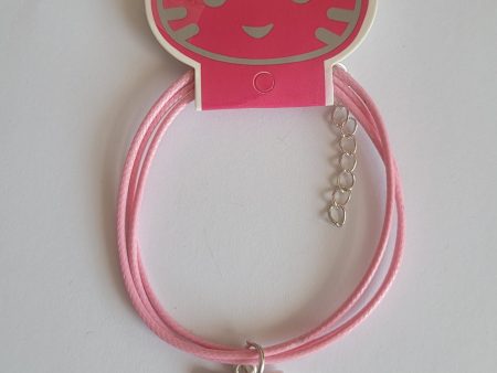 Pulsera ideal para niñ@ de hilo en rosa con colgante de gatito Online Sale