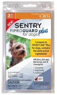 SENTRYe FiproGuarde Plus Dog Flea & Tick Spot-On 4-22lb 3ct Hot on Sale