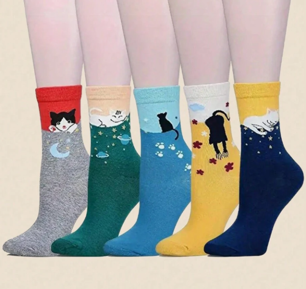 Calcetines de gatitos diferentes tonos (pack de 5 pares) Online Sale