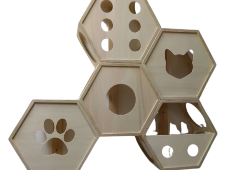 Mueble Hexagonal de colgar en pared para gatos Sale