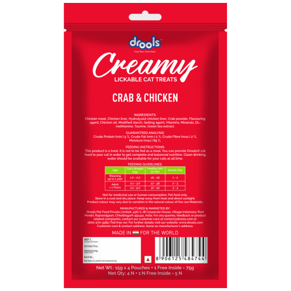 Drools Tuna & Bunito and Crab & Chicken Creamy Cat Treats Combo Online Sale