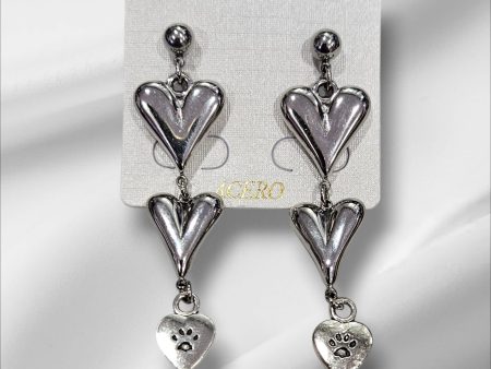 Pendientes de corazones y huella en acero Online