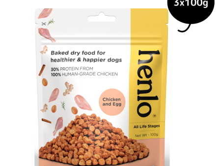 Henlo Chicken and Egg Baked Dry Food for Adult Dogs & Puppies | 100% Human Grade Ingredients For Sale