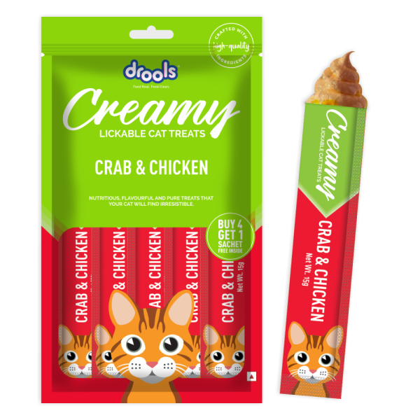 Drools Tuna & Bunito and Crab & Chicken Creamy Cat Treats Combo Online Sale