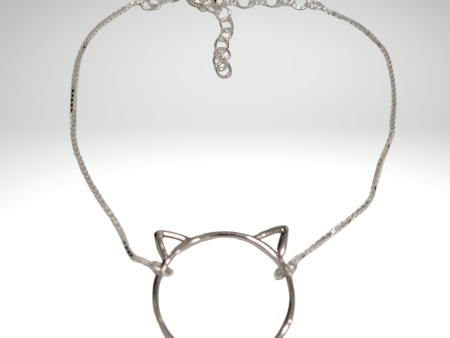 Pulsera de plata de ley con cabeza de gato y orejas Online Hot Sale