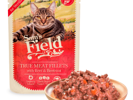 Sam s Field Adult Sterilized Sobre Filetes de Ternera y Raíz de Remolacha 85gr Online Hot Sale