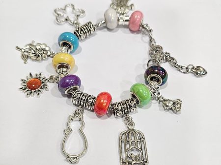 Pulsera de charms con abalorios de gatos on Sale