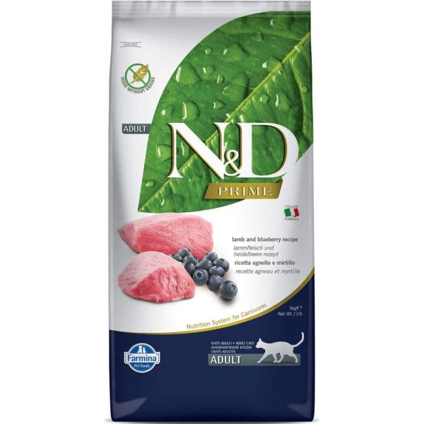 Farmina N&D Prime Lamb & Blueberry and Ocean Herring & Orange Grain Free Adult Cat Dry Food Combo Fashion