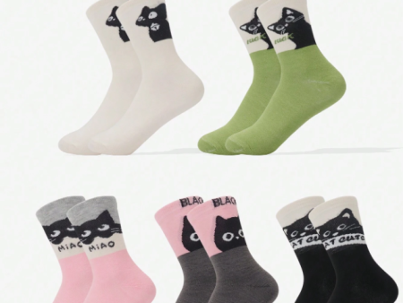 Calcetines estampado de gatitos (5 pares) Online Hot Sale