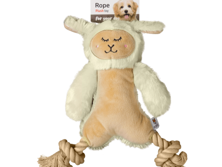 Fofos Ropeleg Plush Sheep Toy for Dogs | For Medium Chewers (White) Online Sale