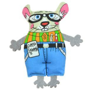 Petstages Madcap Geeky Squeek Mouse 100% American Catnip Toy Supply