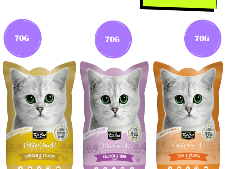 Kit Cat Chicken & Tuna, Chicken & Salmon, Tuna & Salmon Fish Cat Wet Food Combo Supply