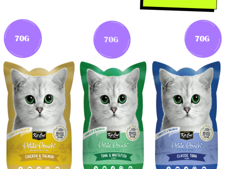 Kit Cat Tuna & White Fish, Chicken & Salmon and Classic Tuna Cat Wet Food Combo Online Sale