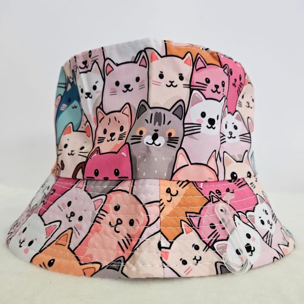 Gorro de pescador estampado de gatitos Discount