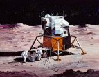 Artist s concept of Apollo 15 crewmen performing deployment of LRV Online now