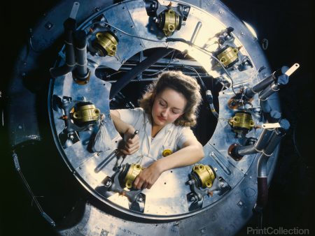 Woman Worker Assembling a B-25 Bomber Fashion