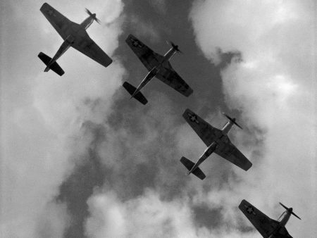 Four P-51 Mustangs Flying in Formation, Italy Supply