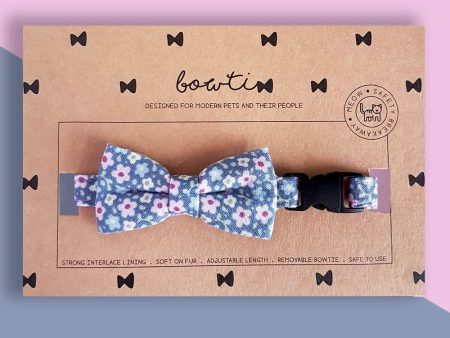 Bowtix Handmade Dog Collar With Removable Bowtie - Periwinkie Cheap