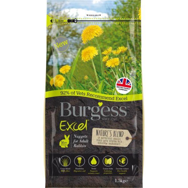 20% OFF: Burgess Excel Nature s Blend Nuggets For Adult Rabbits 1.5kg on Sale