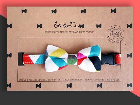 Bowtix Handmade Cat Collar With Removable Bowtie - Candy Strips For Discount