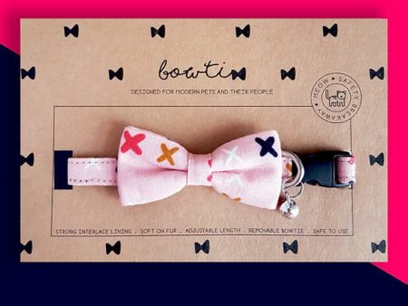 Bowtix Handmade Cat Collar With Removable Bowtie - Cross Cross Online now