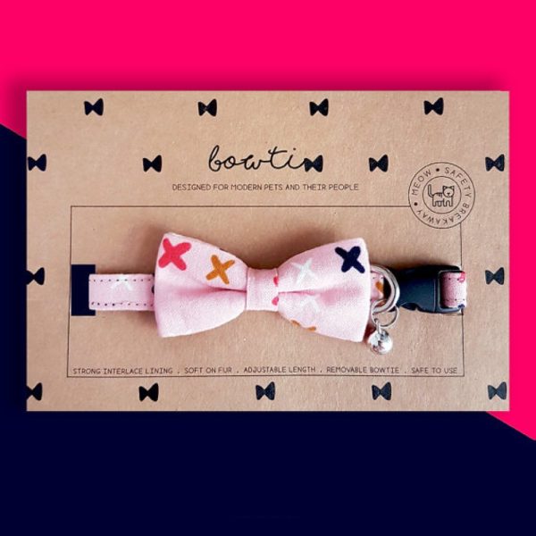 Bowtix Handmade Cat Collar With Removable Bowtie - Cross Cross Online now