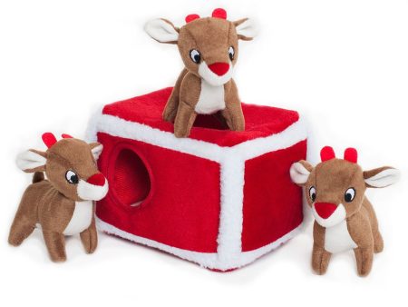 ZippyPaws Christmas Burrow Reindeer Pen Dog Toy Online