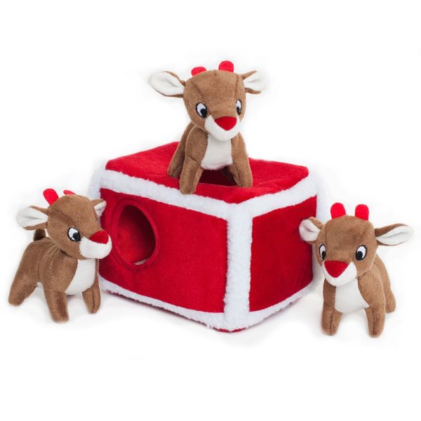 ZippyPaws Christmas Burrow Reindeer Pen Dog Toy Online