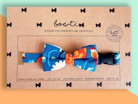 Bowtix Handmade Dog Collar With Removable Bowtie - Kotoritachi (Teal) Discount