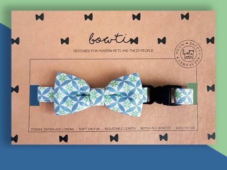 Bowtix Handmade Cat Collar With Removable Bowtie - Kiku Prints Online Sale