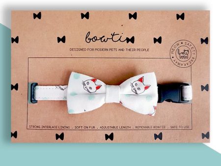 Bowtix Handmade Cat Collar With Removable Bowtie - Cat Friends For Discount