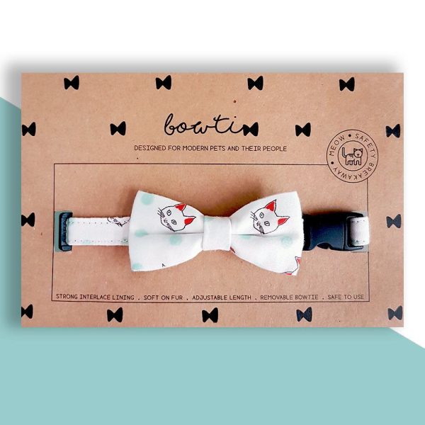 Bowtix Handmade Cat Collar With Removable Bowtie - Cat Friends For Discount